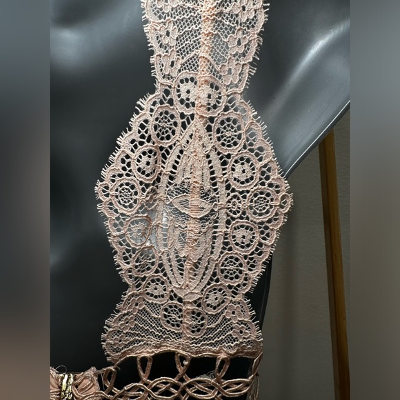 For Love & Lemons Mon Cheri Dress Ballet Blush Pink Lace Mini Size XS** - Picture 5 of 14